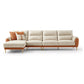 Faux Leather Glam Stain Resistant Square Arm Sofa for Living Room