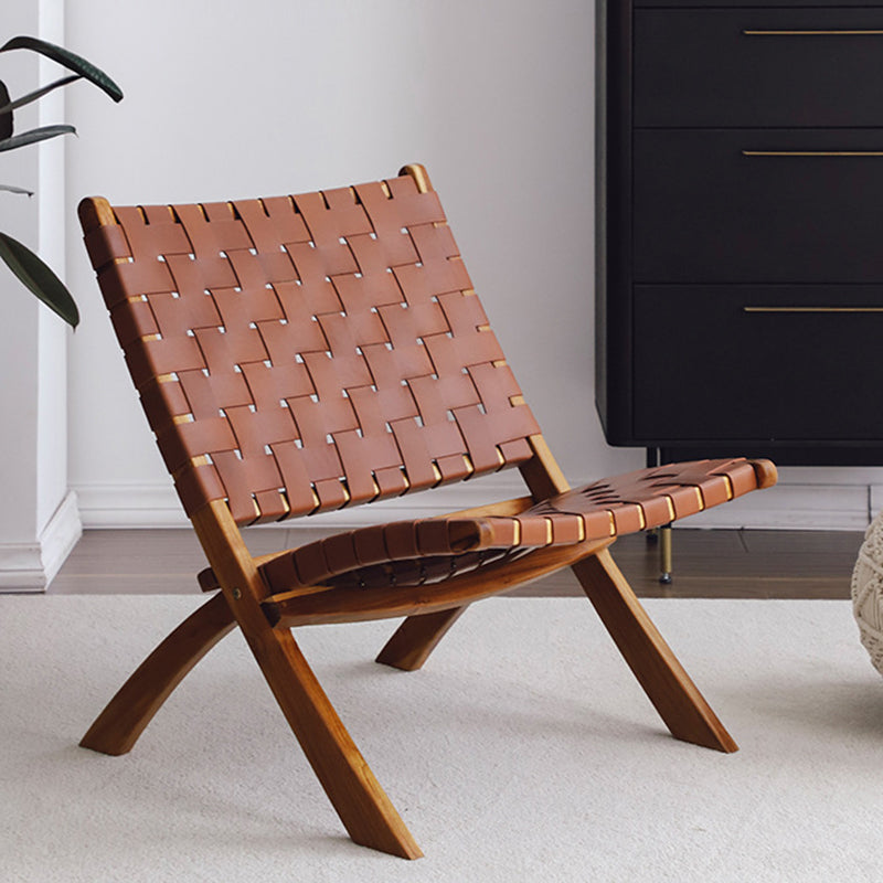 Scandinavian Single Ergonimic Recliner with Legs Wooden Solid Color Walnut Faux Leather Brown Clearhalo 'Chairs & Seating' 'furn' 'furn_recliners' 'Furniture' 'Living Room Furniture' 'Recliners' 7713802