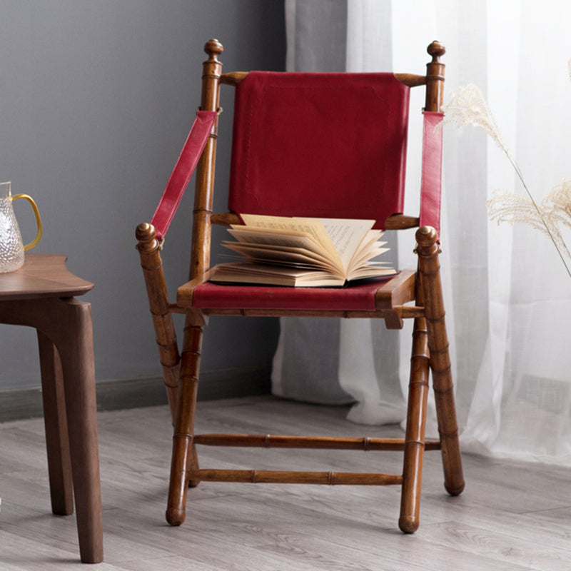 Scandinavian Ergonimic Recliner with Solid Wood Legs Genuine Leather Red Clearhalo 'Chairs & Seating' 'furn' 'furn_recliners' 'Furniture' 'Living Room Furniture' 'Recliners' 7713837