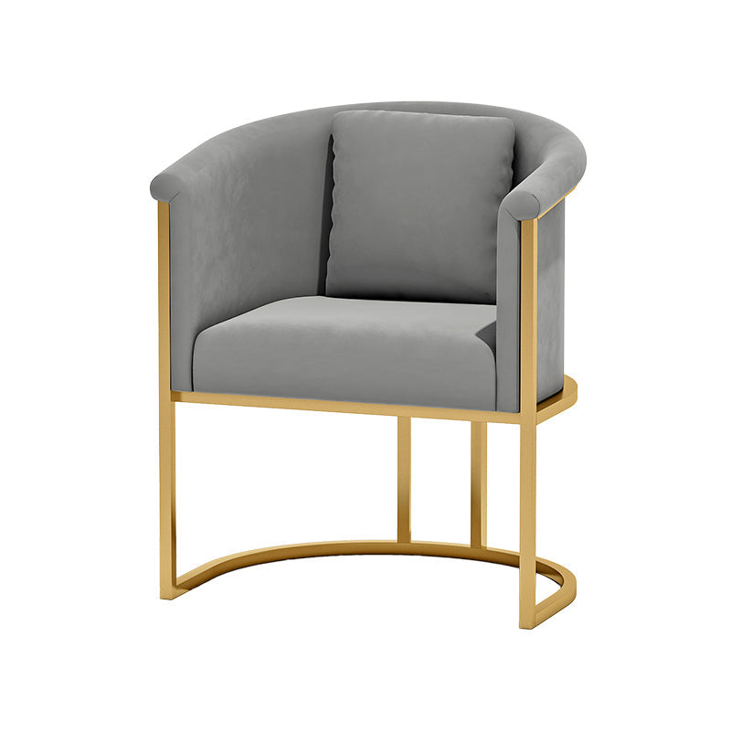 Scandinavian Velvet Pillow Back Sofa for Living Room with Tuxedo Arm 1-Seater Sofa Grey Clearhalo 'furn' 'furn_sofas' 'Furniture' 'Living Room Furniture' 'Sofa' 'sofas' 7713909