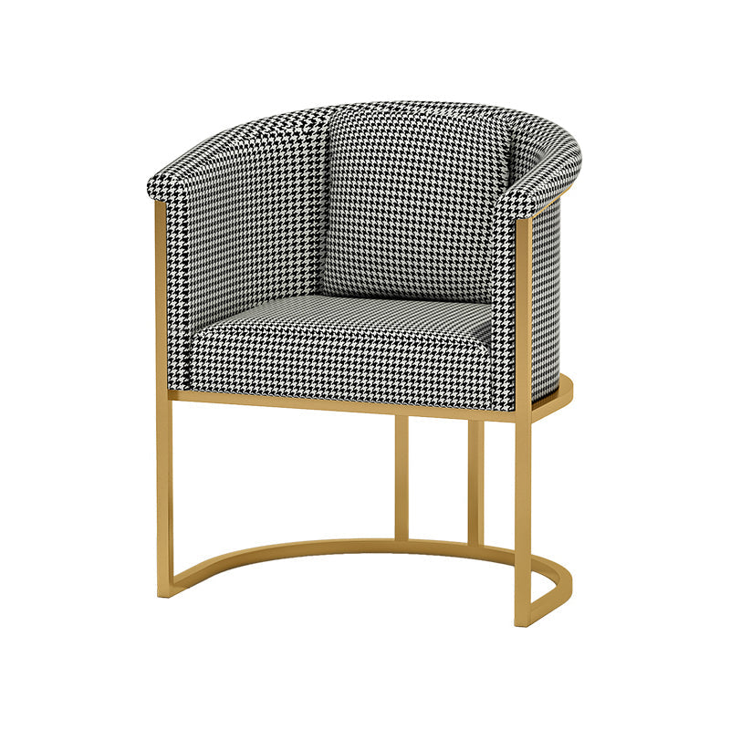 Scandinavian Velvet Pillow Back Sofa for Living Room with Tuxedo Arm 1-Seater Sofa Houndstooth pattern Clearhalo 'furn' 'furn_sofas' 'Furniture' 'Living Room Furniture' 'Sofa' 'sofas' 7713911