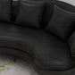 Contemporary Faux Leather Sloped Arm Sofa in Black For Living Room Clearhalo 'furn' 'furn_sofas' 'Furniture' 'Living Room Furniture' 'Sofa' 'sofas' 7713932