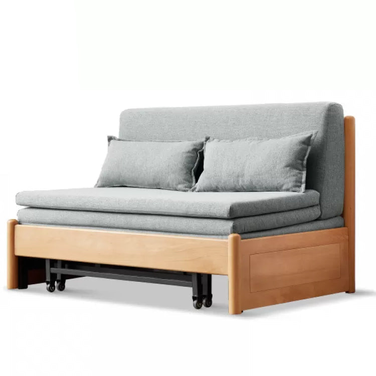 31.5" W Solid Wood Removable Sleeper Sofa Scandinavian Sofa Bed 49"L x 31"W x 28"H Gray Clearhalo 'furn' 'furn_futons' 'Furniture' 'Futons & Daybeds' 'Futons' 'Living Room Furniture' 7713956