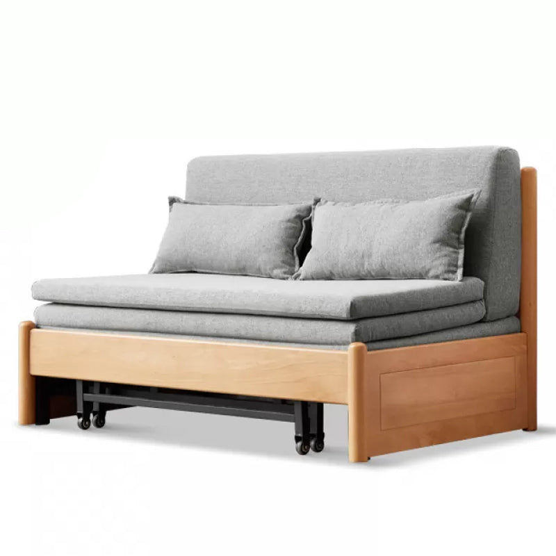31.5" W Solid Wood Removable Sleeper Sofa Scandinavian Sofa Bed 61"L x 31"W x 28"H Gray Clearhalo 'furn' 'furn_futons' 'Furniture' 'Futons & Daybeds' 'Futons' 'Living Room Furniture' 7713957