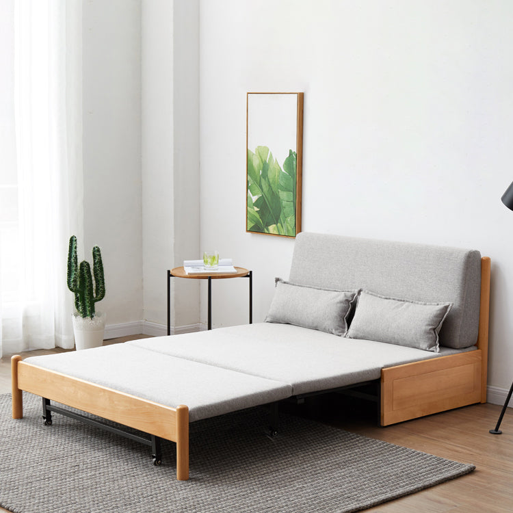 31.5" W Solid Wood Removable Sleeper Sofa Scandinavian Sofa Bed Clearhalo 'furn' 'furn_futons' 'Furniture' 'Futons & Daybeds' 'Futons' 'Living Room Furniture' 7713962