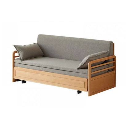 Scandinavische vaste houten bank futon verwijderbare stof slaper bank