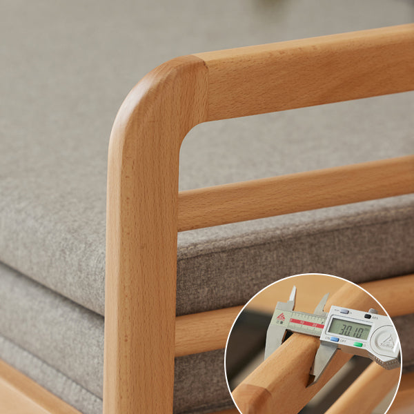 Scandinavische vaste houten bank futon verwijderbare stof slaper bank
