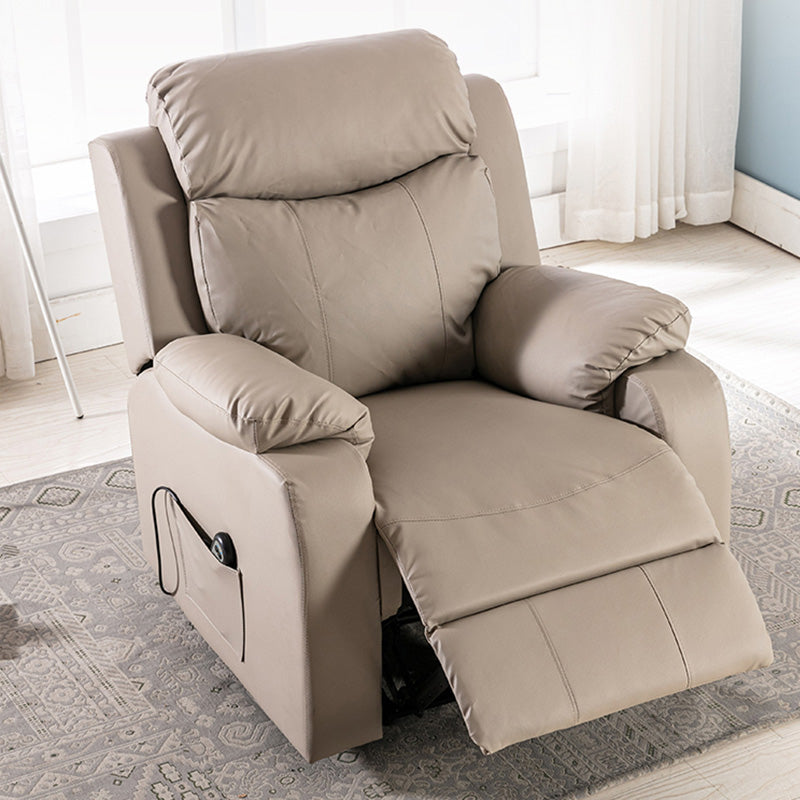 Faux Leather Recliner Chair with Lumbar Metal Frame Standard Recliner Deck Chair Clearhalo 'Chairs & Seating' 'furn' 'furn_recliners' 'Furniture' 'Living Room Furniture' 'Recliners' 7714029