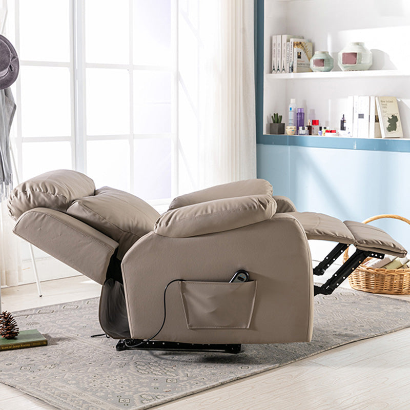 Faux Leather Recliner Chair with Lumbar Metal Frame Standard Recliner Clearhalo 'Chairs & Seating' 'furn' 'furn_recliners' 'Furniture' 'Living Room Furniture' 'Recliners' 7714030