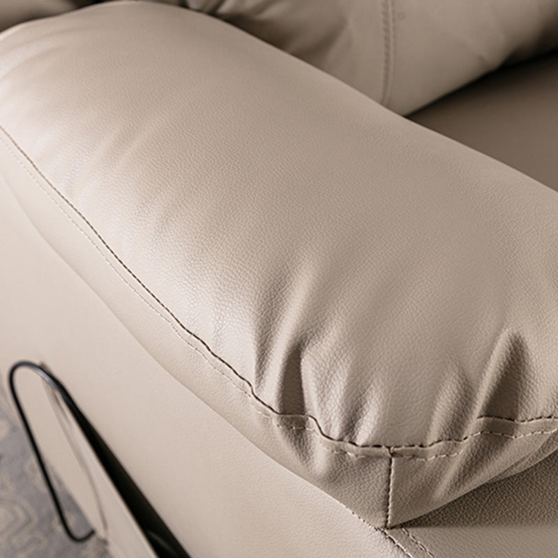 Faux Leather Recliner Chair with Lumbar Metal Frame Standard Recliner Clearhalo 'Chairs & Seating' 'furn' 'furn_recliners' 'Furniture' 'Living Room Furniture' 'Recliners' 7714031