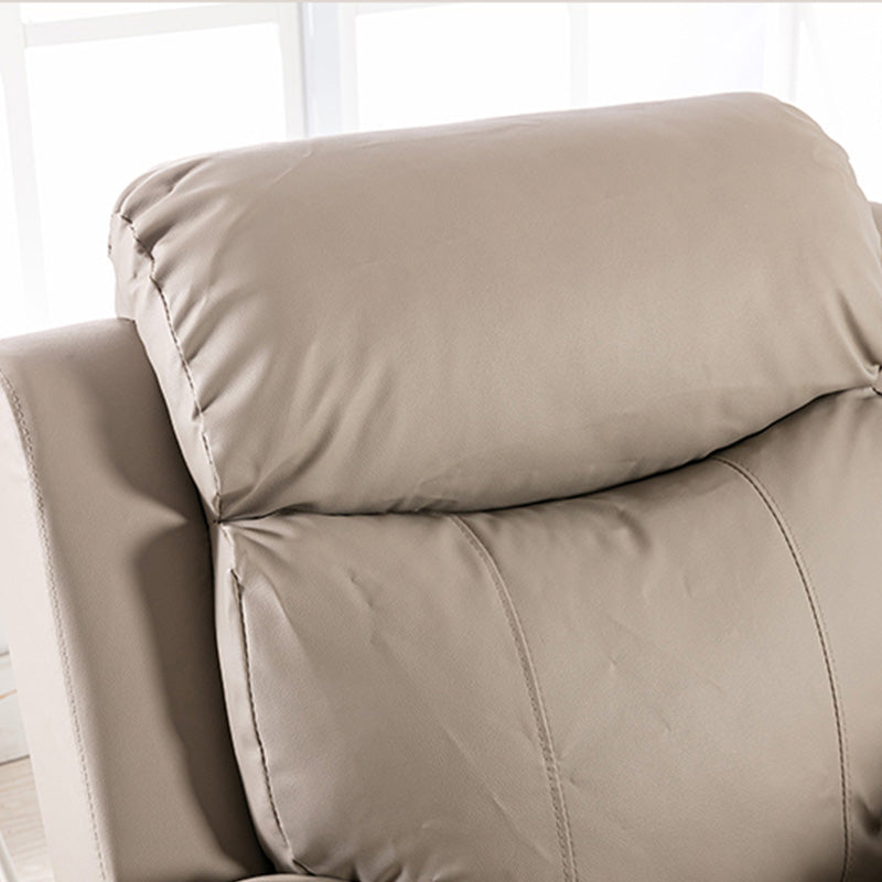 Faux Leather Recliner Chair with Lumbar Metal Frame Standard Recliner Clearhalo 'Chairs & Seating' 'furn' 'furn_recliners' 'Furniture' 'Living Room Furniture' 'Recliners' 7714032