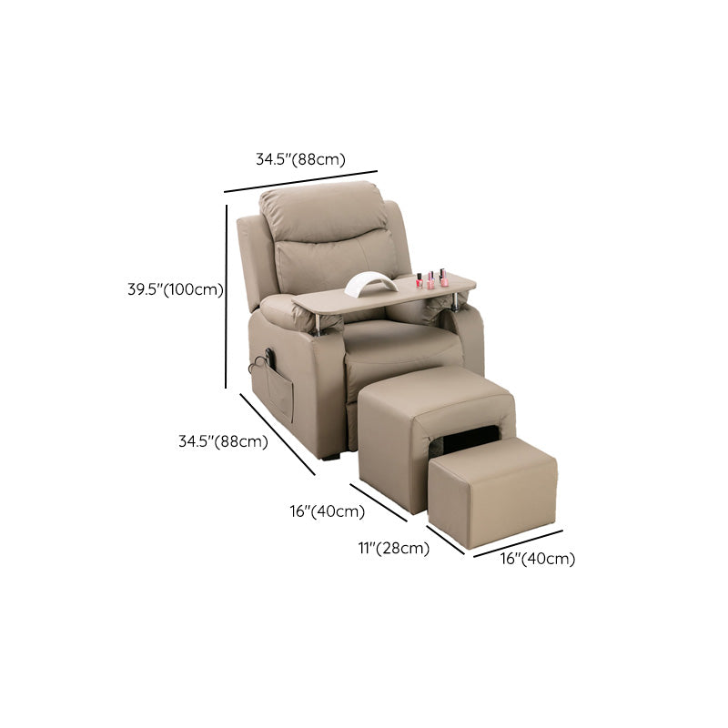 Faux Leather Recliner Chair with Lumbar Metal Frame Standard Recliner Clearhalo 'Chairs & Seating' 'furn' 'furn_recliners' 'Furniture' 'Living Room Furniture' 'Recliners' 7714037