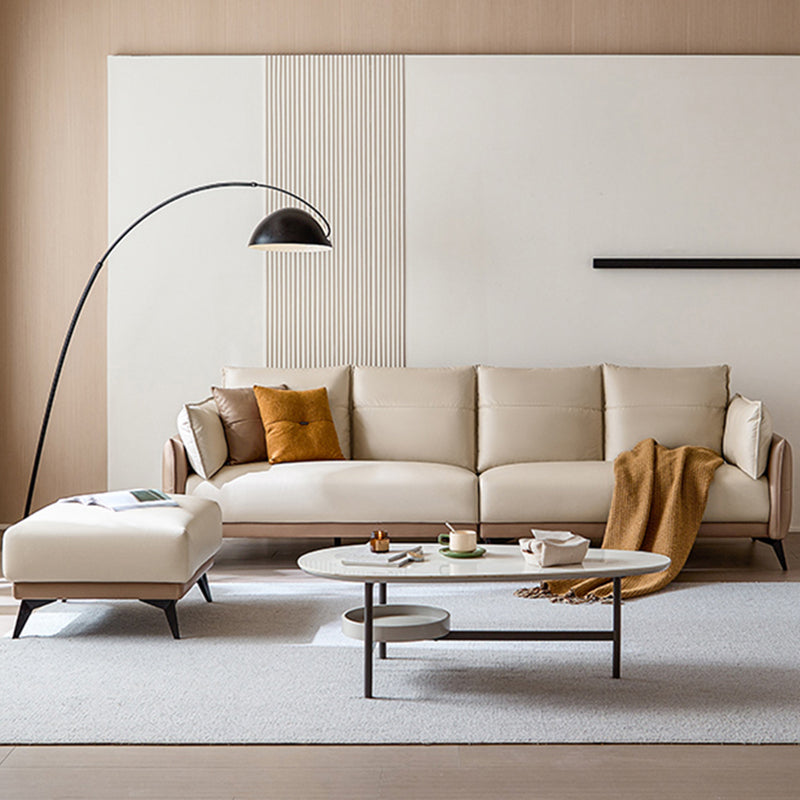 No Distressing Solid Color Scratch Resistant Leather Sofa for Living Room Clearhalo 'furn' 'furn_sofas' 'Furniture' 'Living Room Furniture' 'Sofa' 'sofas' 7715394