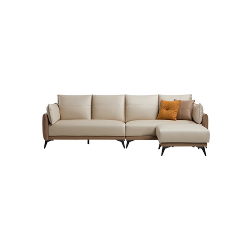 No Distressing Solid Color Scratch Resistant Leather Sofa for Living Room Clearhalo 'furn' 'furn_sofas' 'Furniture' 'Living Room Furniture' 'Sofa' 'sofas' 7715400