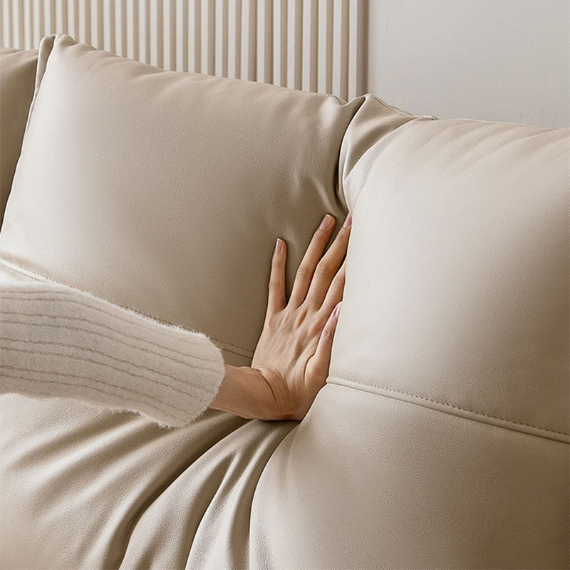 No Distressing Solid Color Scratch Resistant Leather Sofa for Living Room Clearhalo 'furn' 'furn_sofas' 'Furniture' 'Living Room Furniture' 'Sofa' 'sofas' 7715403