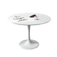 Minimalist White and Black Round Table with Tulip Style for 4 Person Clearhalo 'Dining Tables & Seating' 'Dining Tables' 'dining_table' 'furn' 'furn_dining_table' 'Furniture' 'Kitchen & Dining Furniture' 7717313