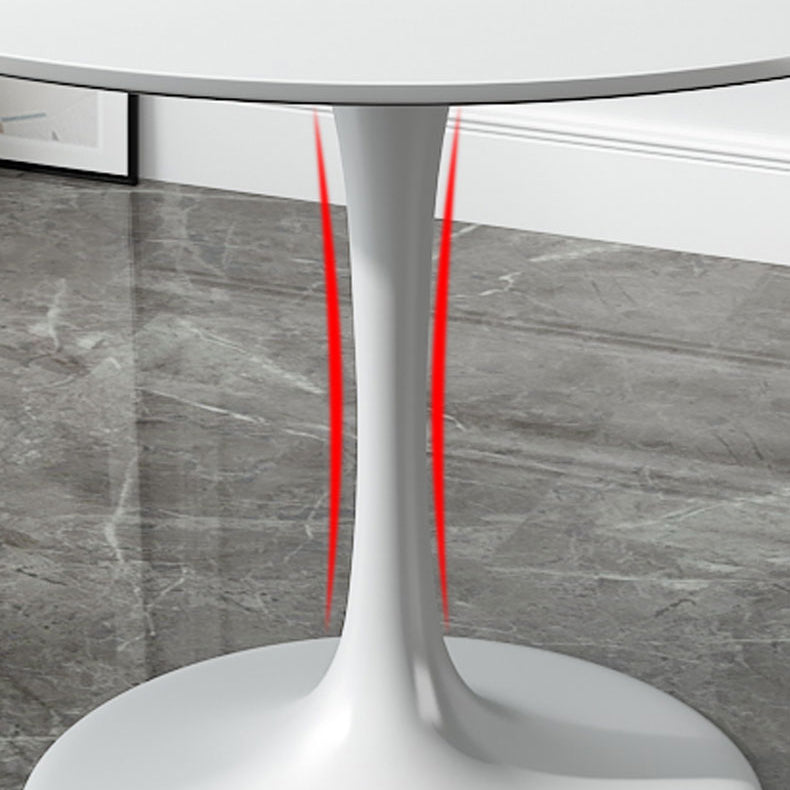 Minimalist White and Black Round Table with Tulip Style for 4 Person Clearhalo 'Dining Tables & Seating' 'Dining Tables' 'dining_table' 'furn' 'furn_dining_table' 'Furniture' 'Kitchen & Dining Furniture' 7717316