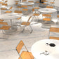 Minimalist White and Black Round Table with Tulip Style for 4 Person Clearhalo 'Dining Tables & Seating' 'Dining Tables' 'dining_table' 'furn' 'furn_dining_table' 'Furniture' 'Kitchen & Dining Furniture' 7717318