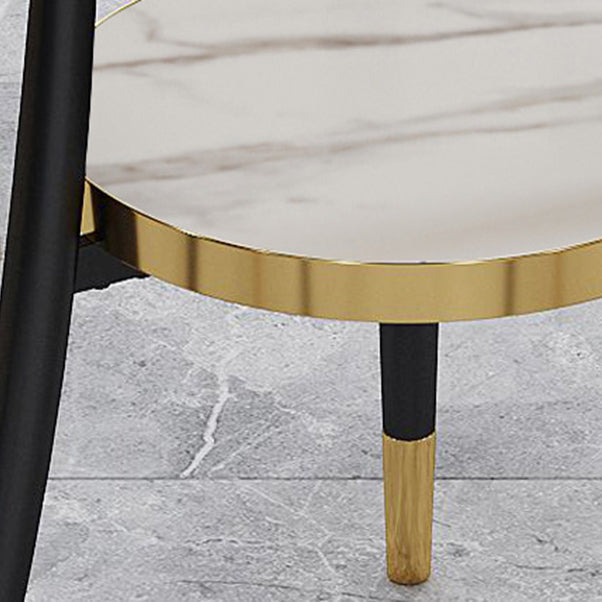 Tavolo da pranzo rotondo Tabletop in legno bianco moderno con deposito