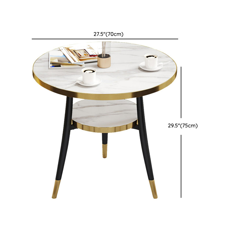 Tavolo da pranzo rotondo Tabletop in legno bianco moderno con deposito