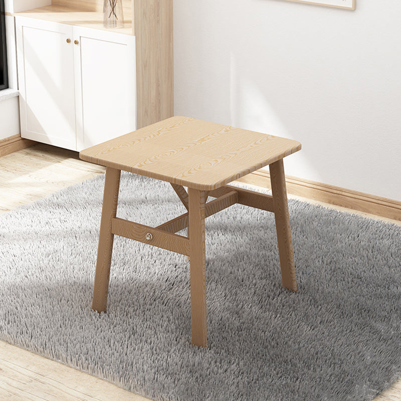 Square Dining Table Modern Plastic Tabletop with Metal Trestle Base Natural Without Chairs Clearhalo 'Dining Tables & Seating' 'Dining Tables' 'dining_table' 'furn' 'furn_dining_table' 'Furniture' 'Kitchen & Dining Furniture' 7717334
