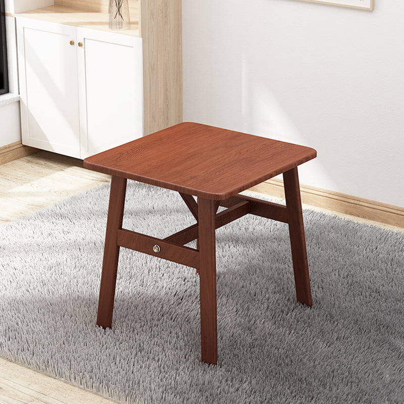 Square Dining Table Modern Plastic Tabletop with Metal Trestle Base Brown Without Chairs Clearhalo 'Dining Tables & Seating' 'Dining Tables' 'dining_table' 'furn' 'furn_dining_table' 'Furniture' 'Kitchen & Dining Furniture' 7717336