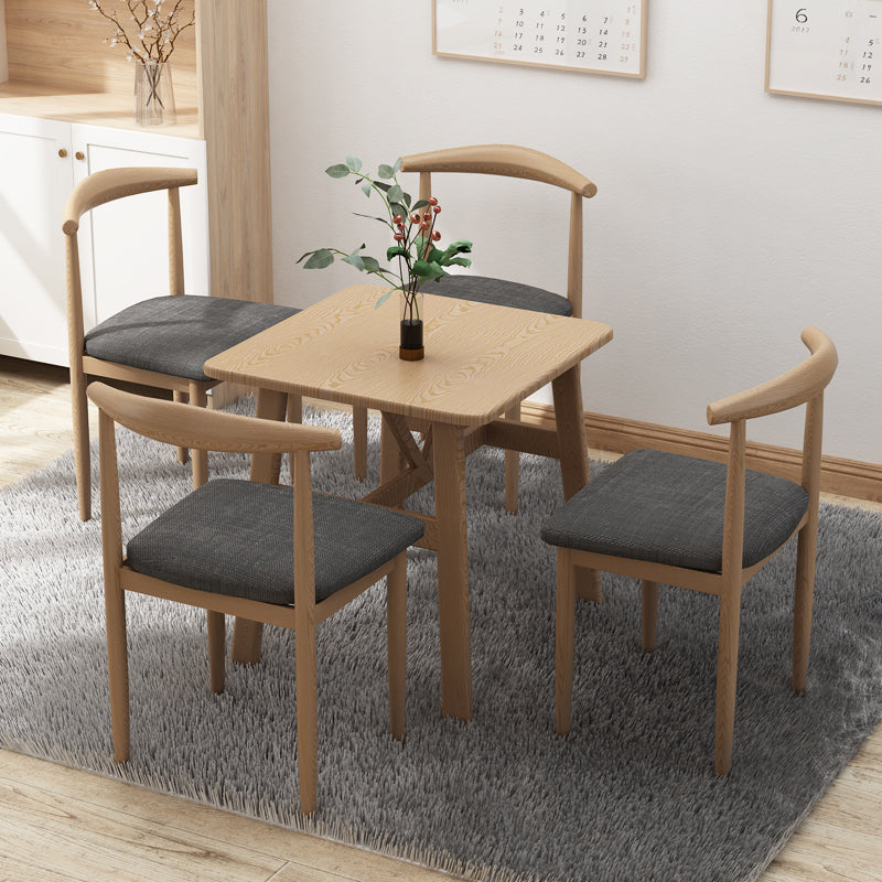 Square Dining Table Modern Plastic Tabletop with Metal Trestle Base Clearhalo 'Dining Tables & Seating' 'Dining Tables' 'dining_table' 'furn' 'furn_dining_table' 'Furniture' 'Kitchen & Dining Furniture' 7717337