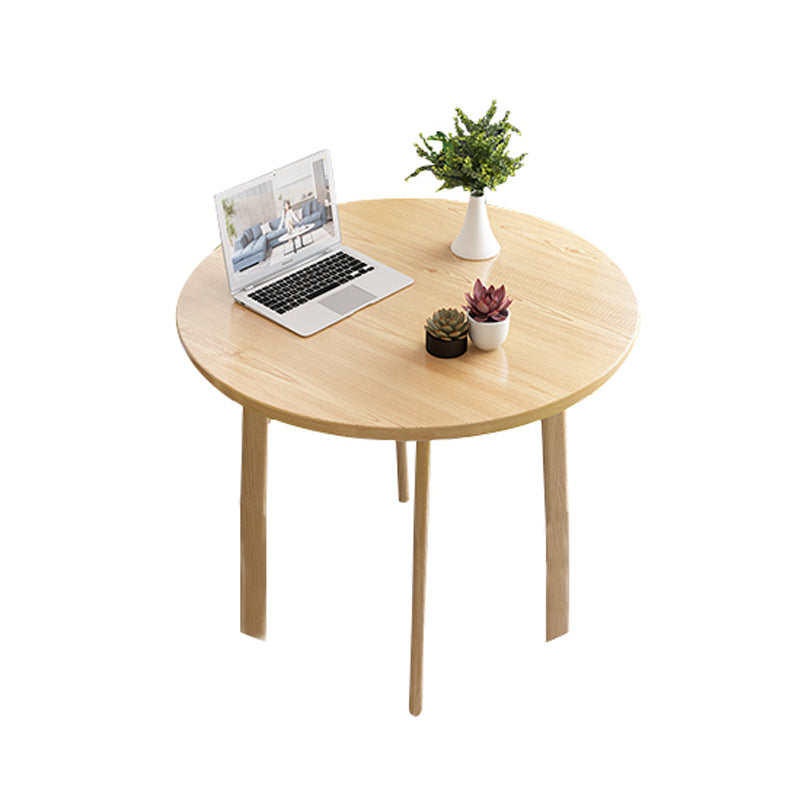 Round Dinner Table Modern Natural Wooden Tabletop for 2 Persons