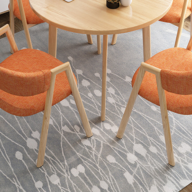 Round Dinner Table Modern Natural Wooden Tabletop for 2 Persons