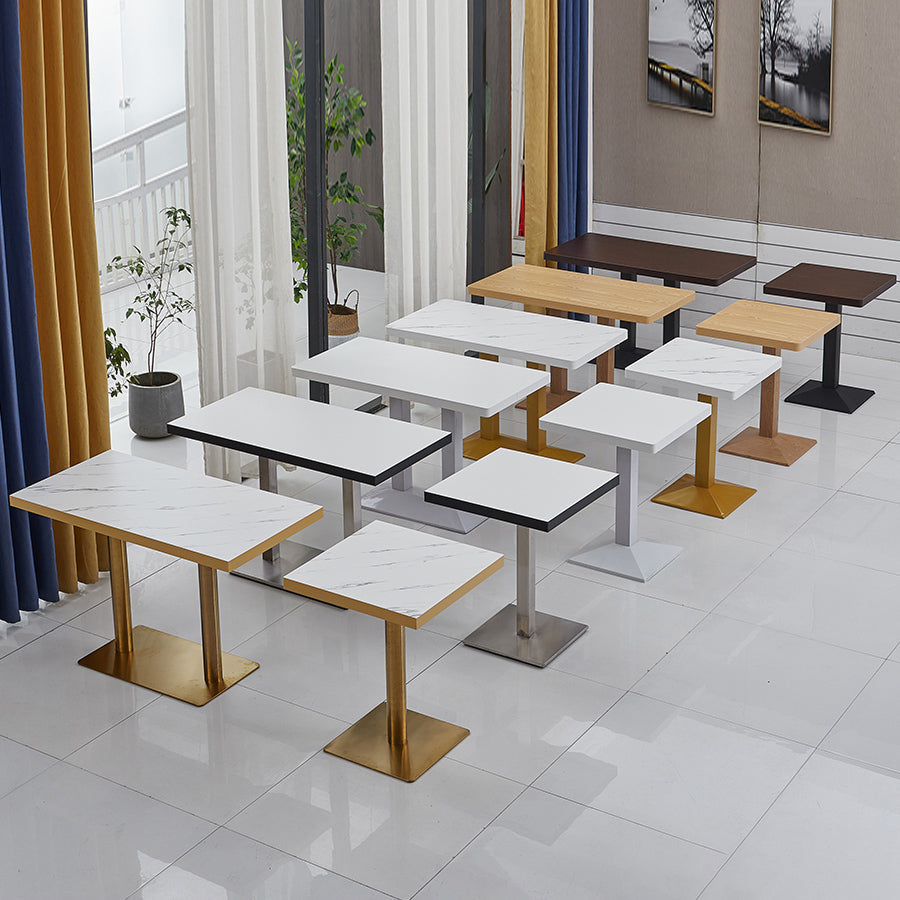 Moderner Holz -Esstisch mit Metallbeinen für Wohnzimmer