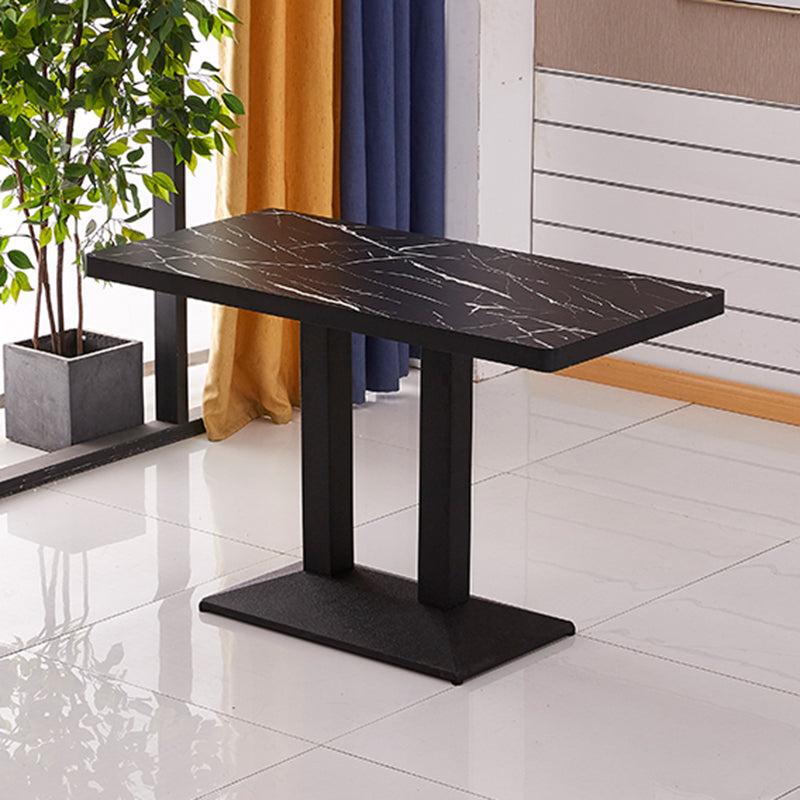 Moderner Holz -Esstisch mit Metallbeinen für Wohnzimmer