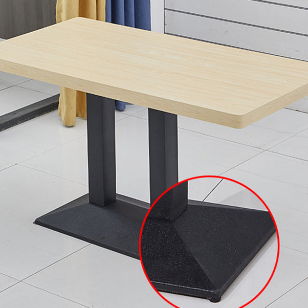 Moderner Holz -Esstisch mit Metallbeinen für Wohnzimmer