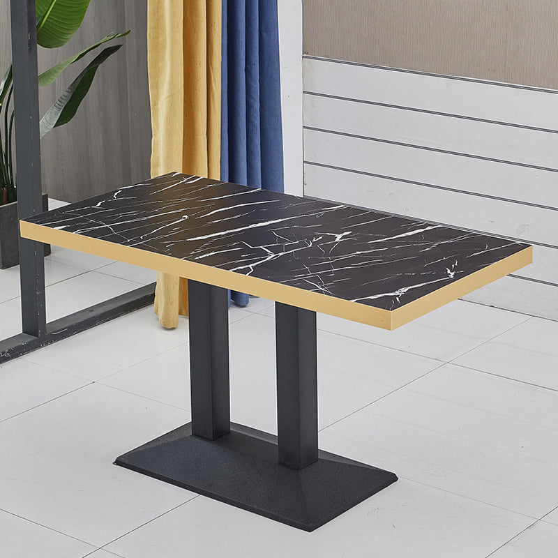 Moderner Holz -Esstisch mit Metallbeinen für Wohnzimmer