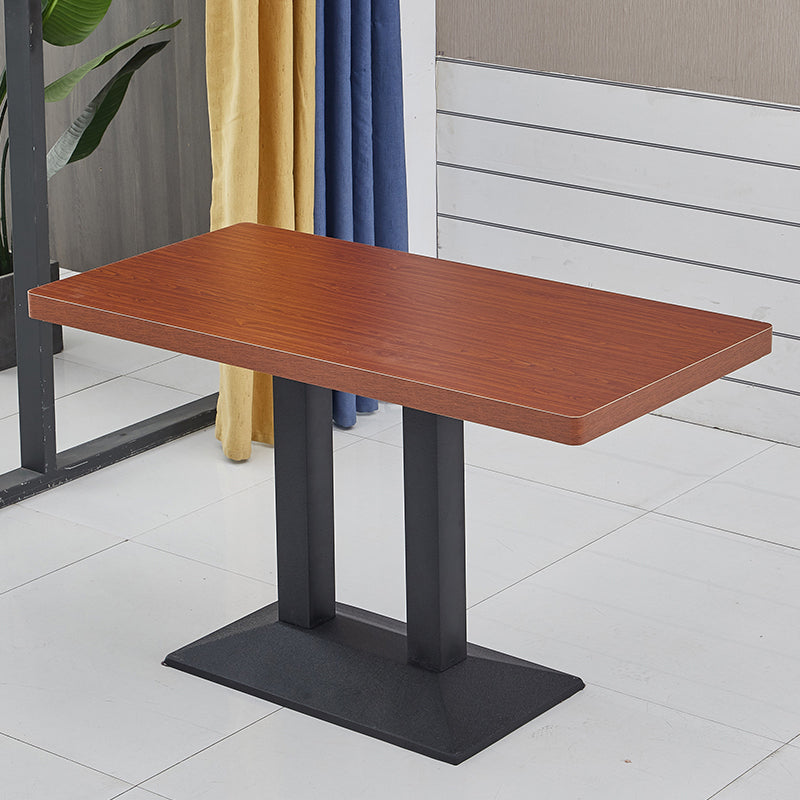 Moderner Holz -Esstisch mit Metallbeinen für Wohnzimmer