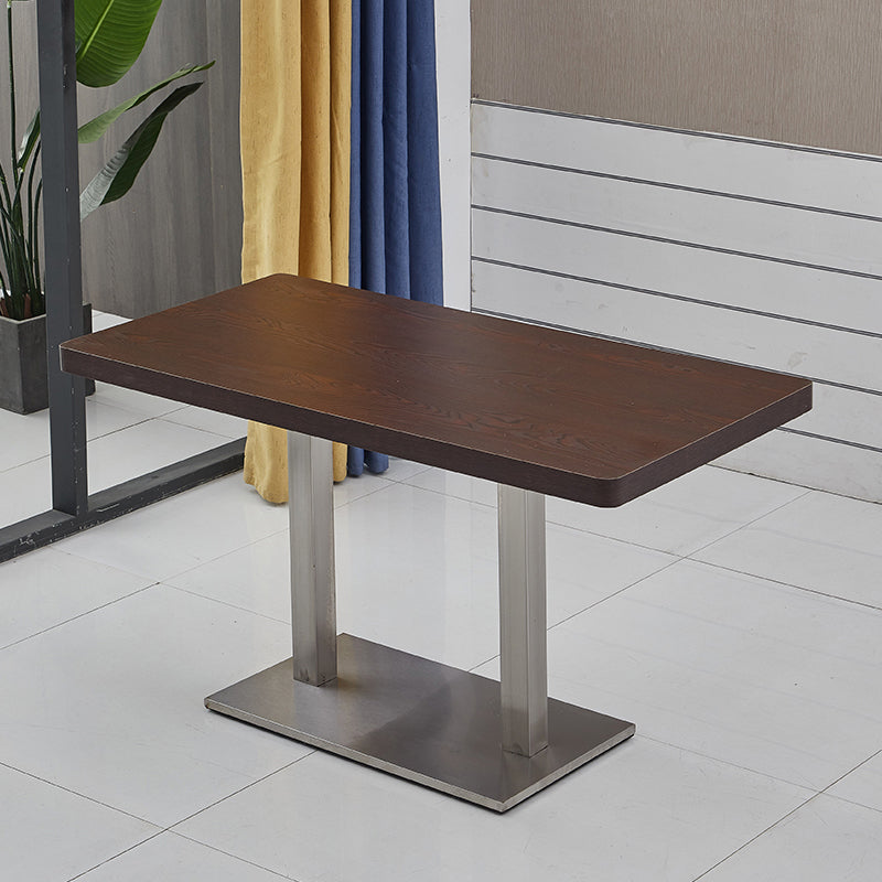 Moderner Holz -Esstisch mit Metallbeinen für Wohnzimmer