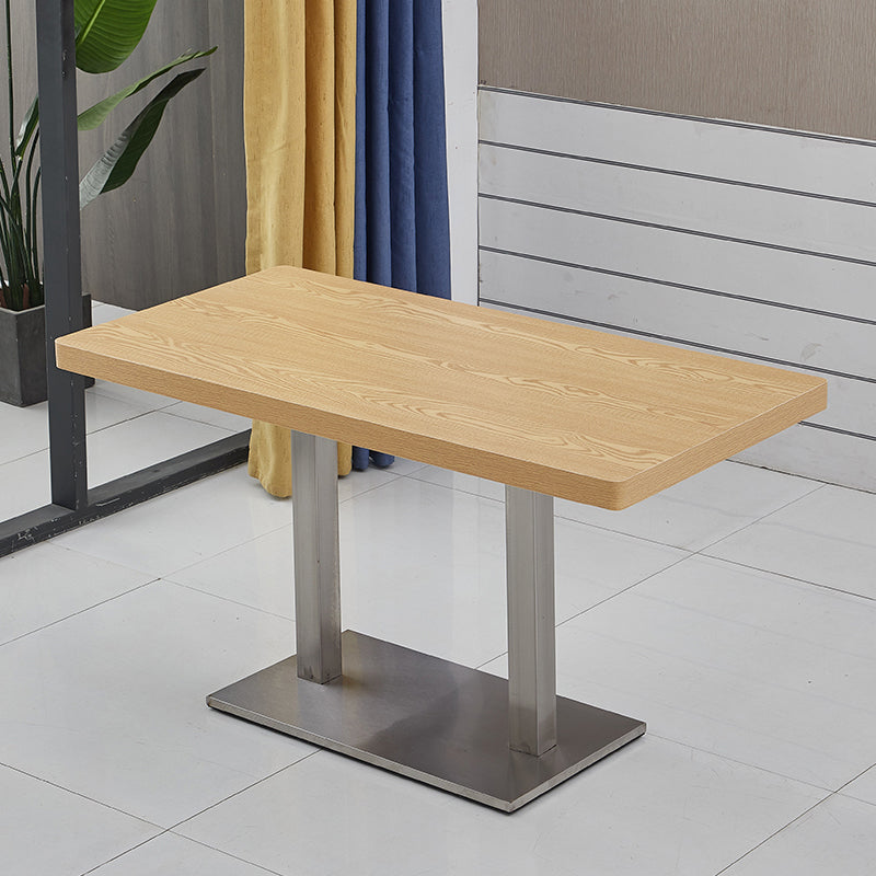 Moderner Holz -Esstisch mit Metallbeinen für Wohnzimmer