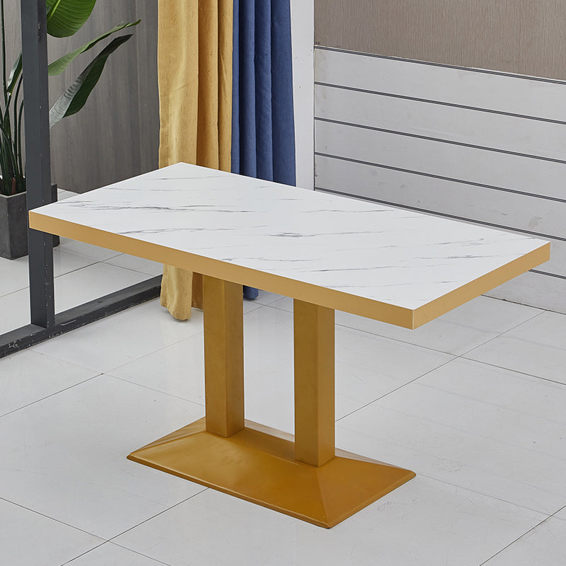 Moderner Holz -Esstisch mit Metallbeinen für Wohnzimmer