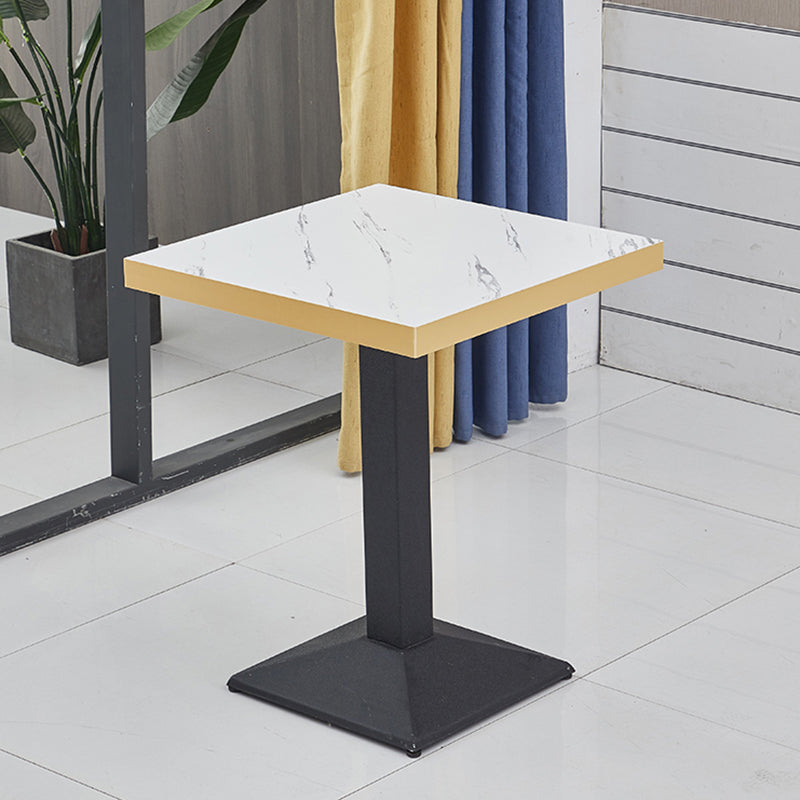 Moderner Holz -Esstisch mit Metallbeinen für Wohnzimmer