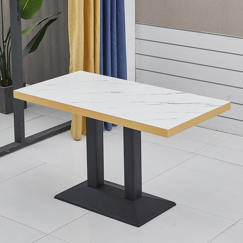 Moderner Holz -Esstisch mit Metallbeinen für Wohnzimmer