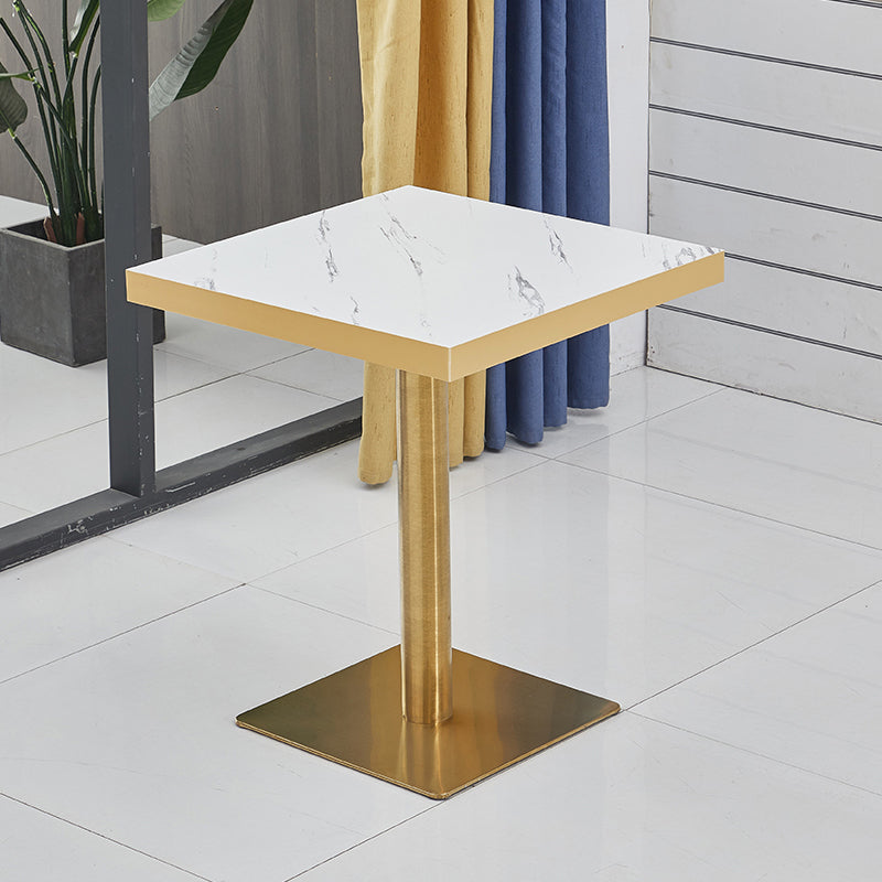 Moderner Holz -Esstisch mit Metallbeinen für Wohnzimmer