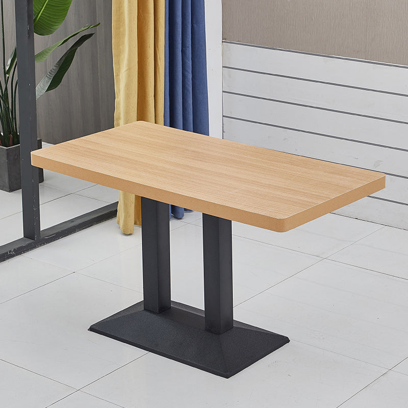 Moderner Holz -Esstisch mit Metallbeinen für Wohnzimmer