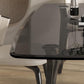 Rectangular Dining Table Modern Glass Tabletop with Metal Legs