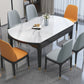 Moderne uitschuifbare eettafel, wit rond stenen tafelblad voor eetkamer