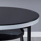 Glass Dining Room Table for 2 Person Round Tabletop with Storage Clearhalo 'Dining Tables & Seating' 'Dining Tables' 'dining_table' 'furn' 'furn_dining_table' 'Furniture' 'Kitchen & Dining Furniture' 7717540
