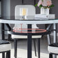 Glass Dining Room Table for 2 Person Round Tabletop with Storage Clearhalo 'Dining Tables & Seating' 'Dining Tables' 'dining_table' 'furn' 'furn_dining_table' 'Furniture' 'Kitchen & Dining Furniture' 7717542