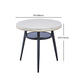 Glass Dining Room Table for 2 Person Round Tabletop with Storage Clearhalo 'Dining Tables & Seating' 'Dining Tables' 'dining_table' 'furn' 'furn_dining_table' 'Furniture' 'Kitchen & Dining Furniture' 7717547