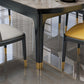 Contemporary Extendable Stone Dining Table with Wood Base and Double Drop Leaf Clearhalo 'Dining Tables & Seating' 'Dining Tables' 'dining_table' 'furn' 'furn_dining_table' 'Furniture' 'Kitchen & Dining Furniture' 7717570