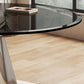 Modern Round Dining Table Glass Tabletop with Stainless Steel Pedestal Base