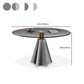 Modern Round Dining Table Glass Tabletop with Stainless Steel Pedestal Base