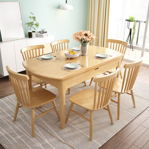 1/5/7 Piece Modern Style Dining Room Chair and Table Set with Solid Wood